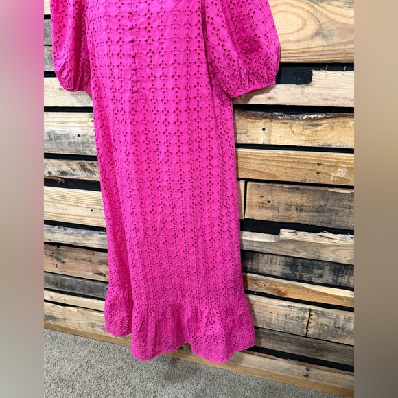 Tuckernuck Hyacinth House Pink Eyelet‎ Midi Tryall Dress Size Small - Picture 9 of 16